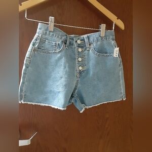 Old Navy Light Blue Jean Shorts Button Fly Girls Size 12 Summer Spring Beach